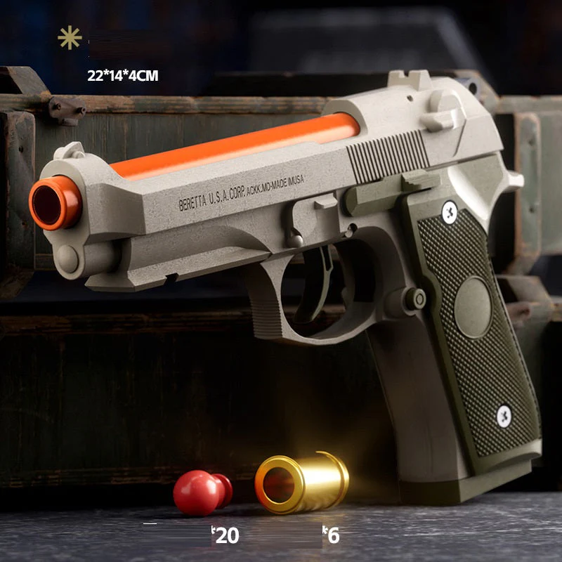 Beretta M92 Auto Shell Ejection Toy Gun - Image 3