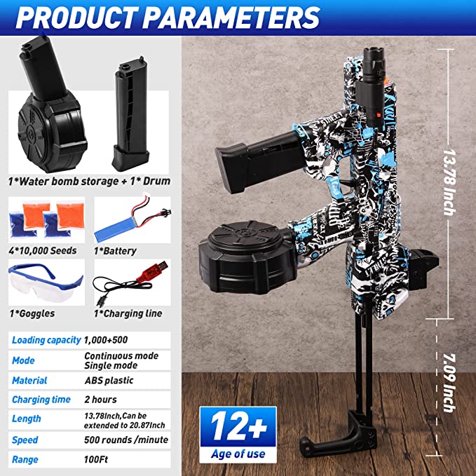 Flux Raider Mp17 Gel Blaster with Drum - Image 7