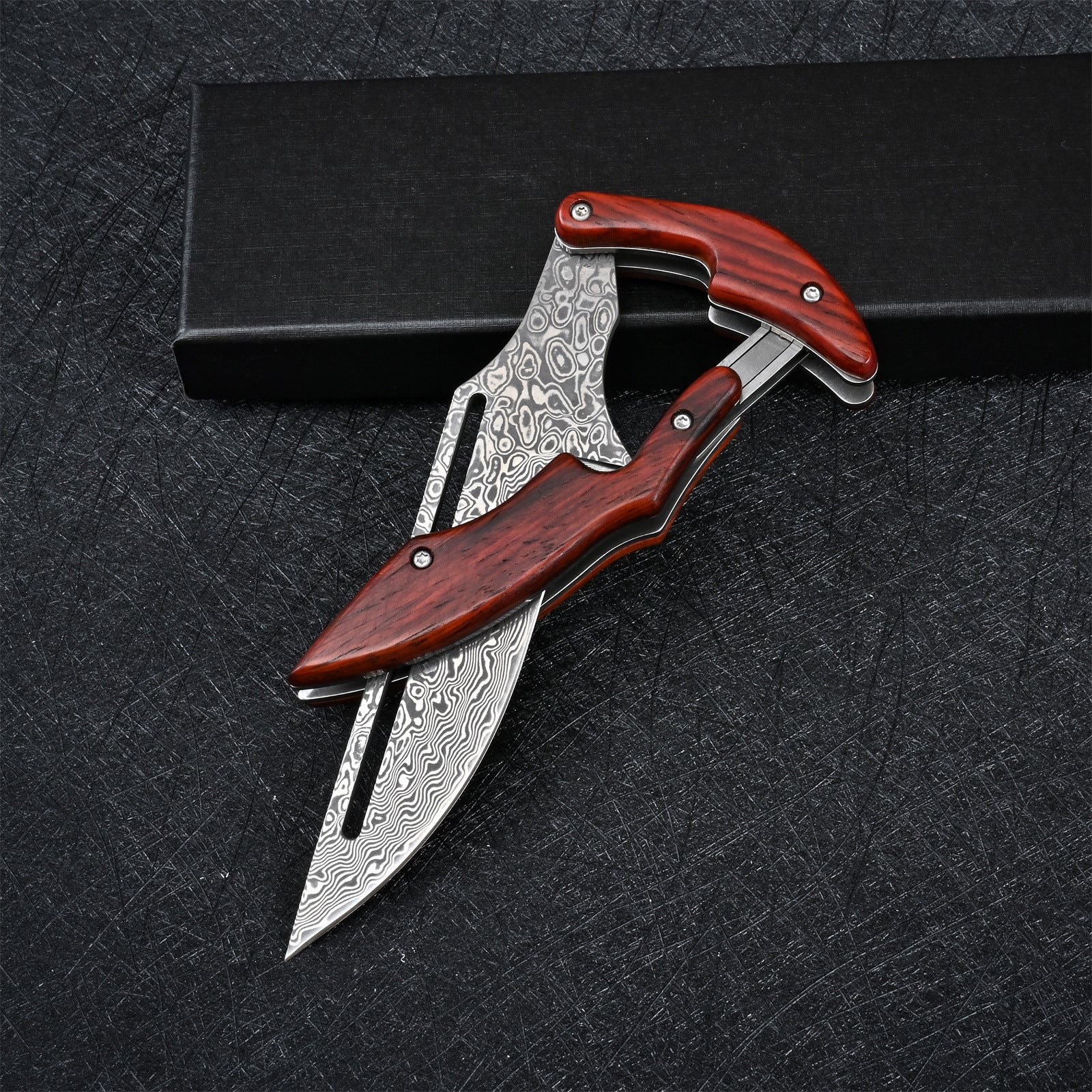 Damascus Mechanical folding knife - Image 2