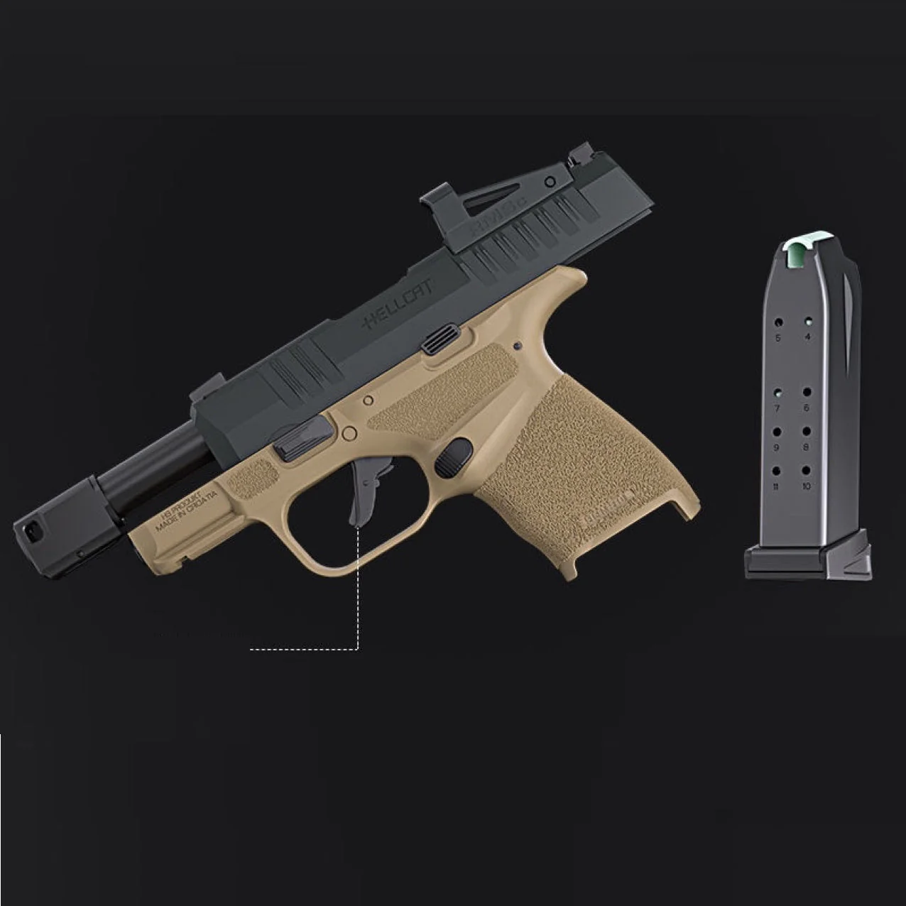 Springfield Armory Hellcat Auto Shell Ejection Laser Toy Gun - Image 6